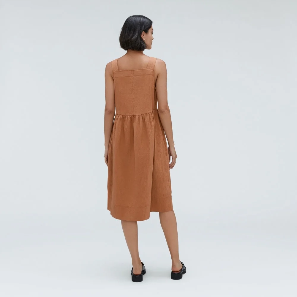 The Seersucker Midi Dress | Tawny Brown (4)