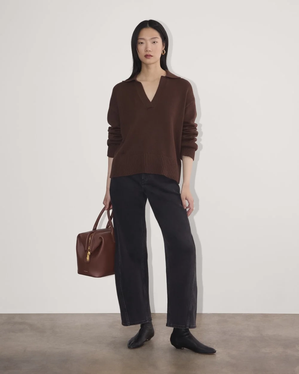 The Boxy Polo in Everyday Cotton | Dark Mahogany (4)
