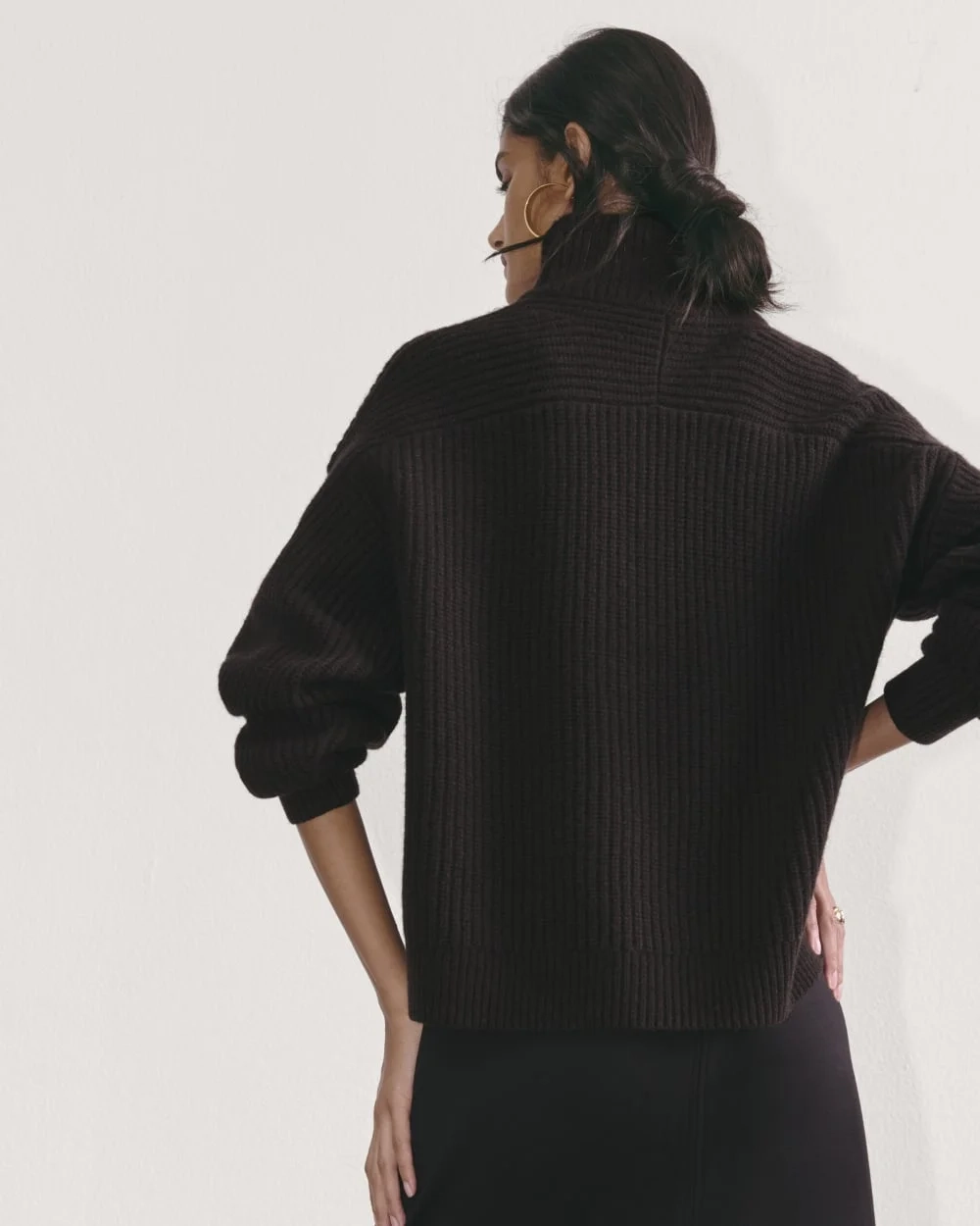 The Half-Zip Sweater in Luxe Merino | Black (2)