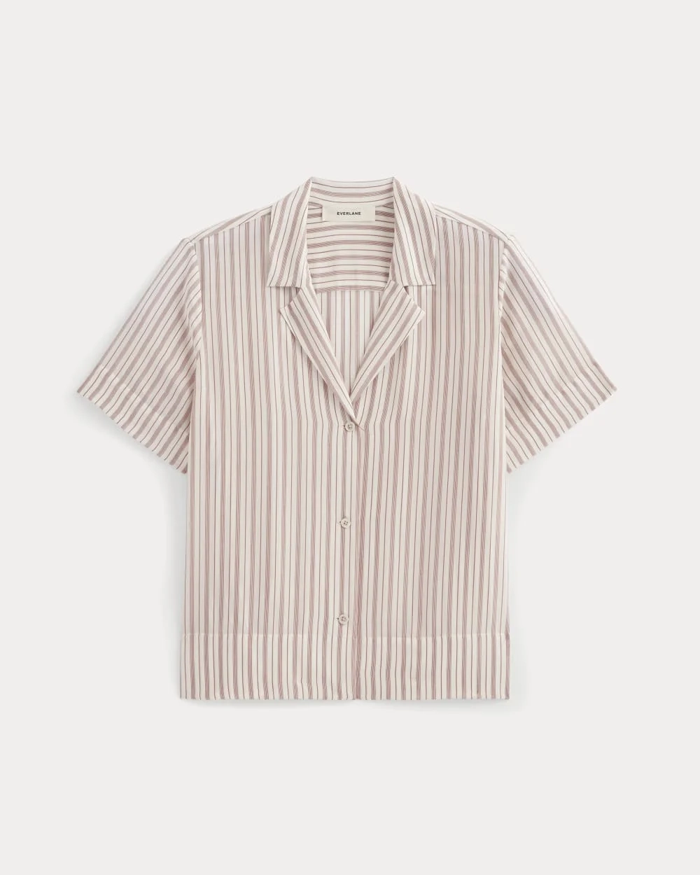 The Notch Shirt in Washable Silk | Bone / Dusky Rose (4)