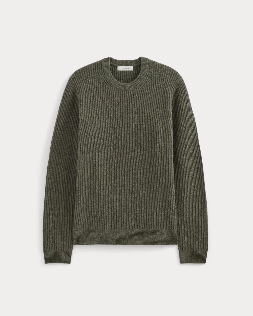 The Fisherman Crew in Wool Cashmere | Heathered Army Green (5)