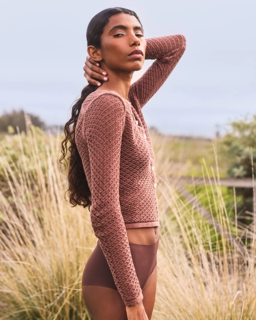 The Lace Knit Cardigan | Mocha (4)
