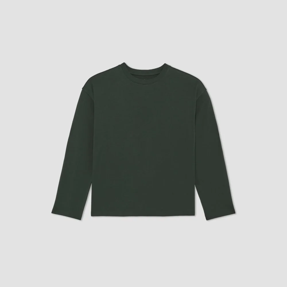 The Organic Cotton Relaxed Long Sleeve Tee | Scarab (3)