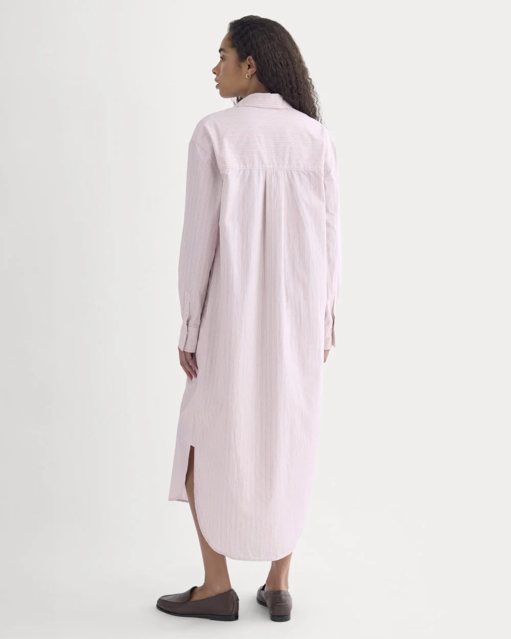 Midi Shirtdress in Ultrasoft Cotton | Burnished Lilac/Gardenia (2)