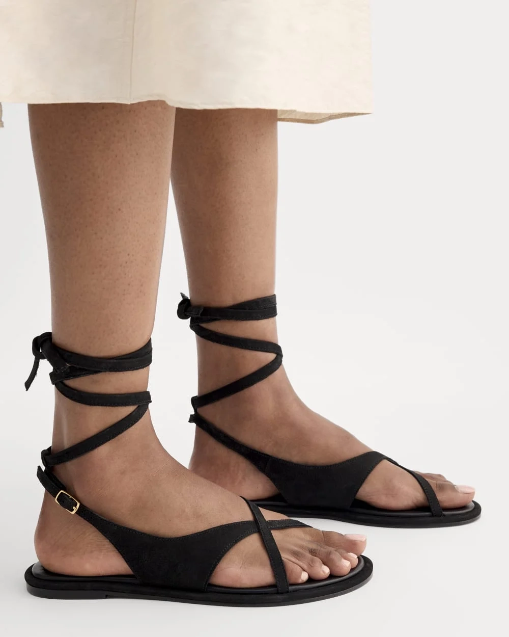 The Leather Crisscross Sandal | Black (3)