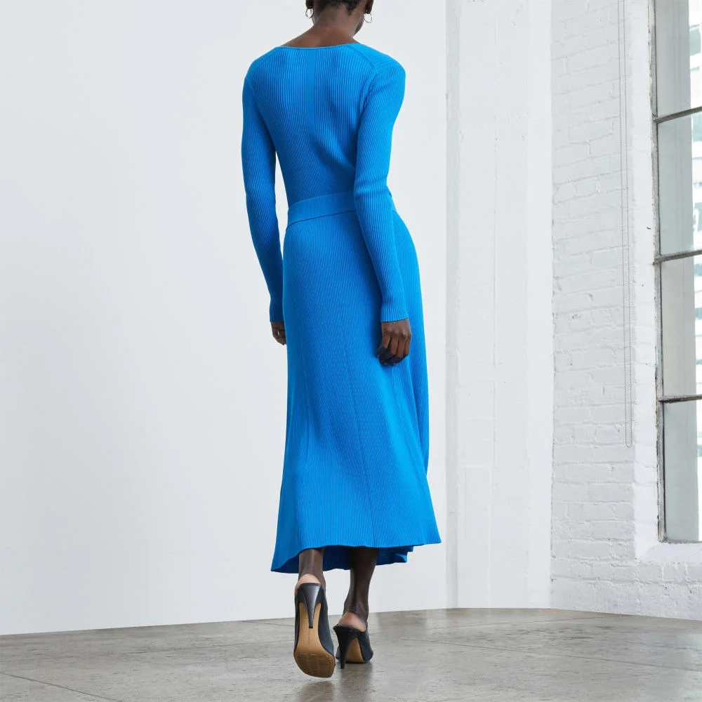 The Ribbed Knit Skirt | Brilliant Blue (5)
