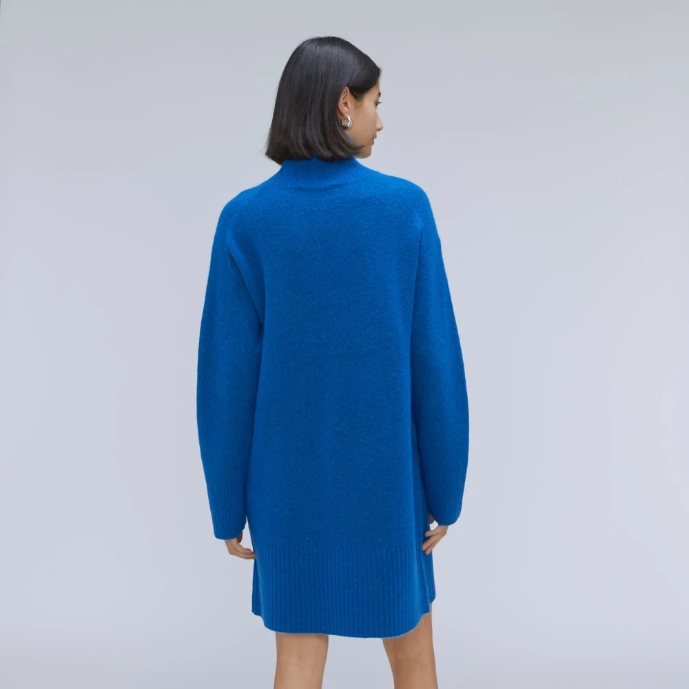 The Cozy Stretch Turtleneck Dress | Heathered Lapis Blue (3)