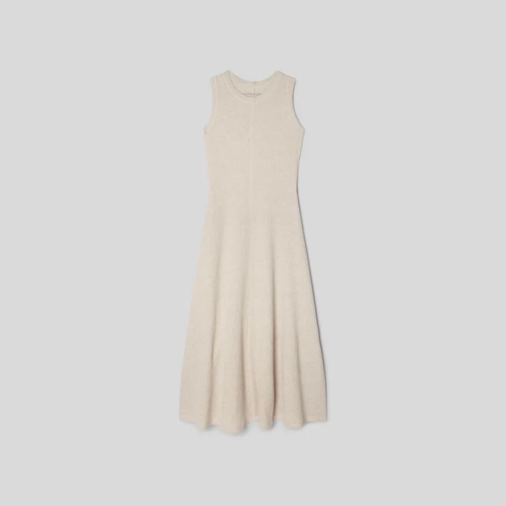 The  Organic Cotton Waffle Tank Dress | Heathered Pelican (3)