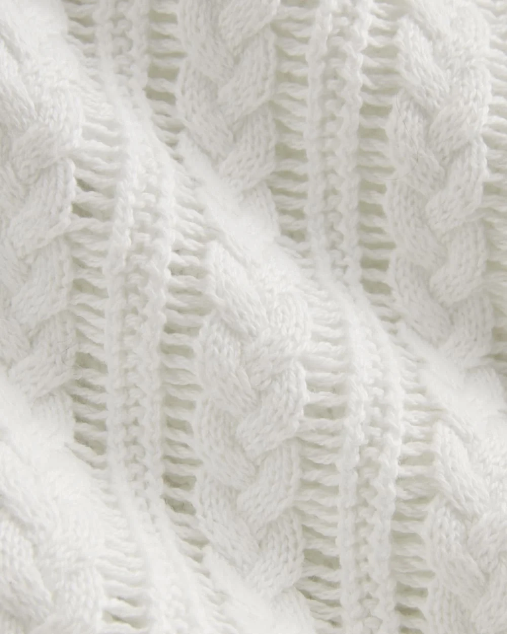 The Mesh Cable V-Neck in Everyday Cotton | White (4)