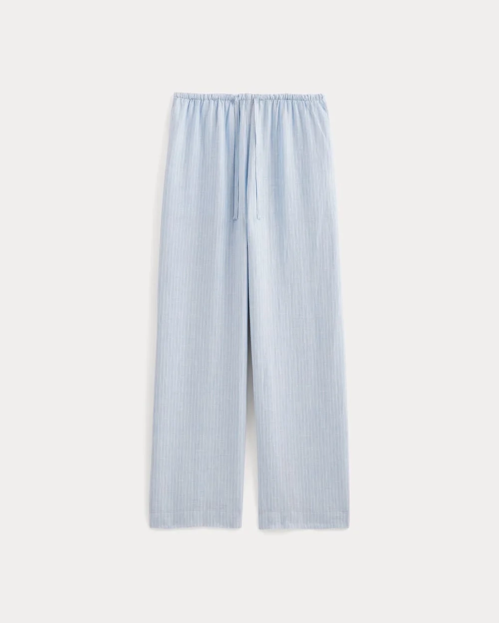 The Drawstring Pant in Linen | Sky Blue / White (6)