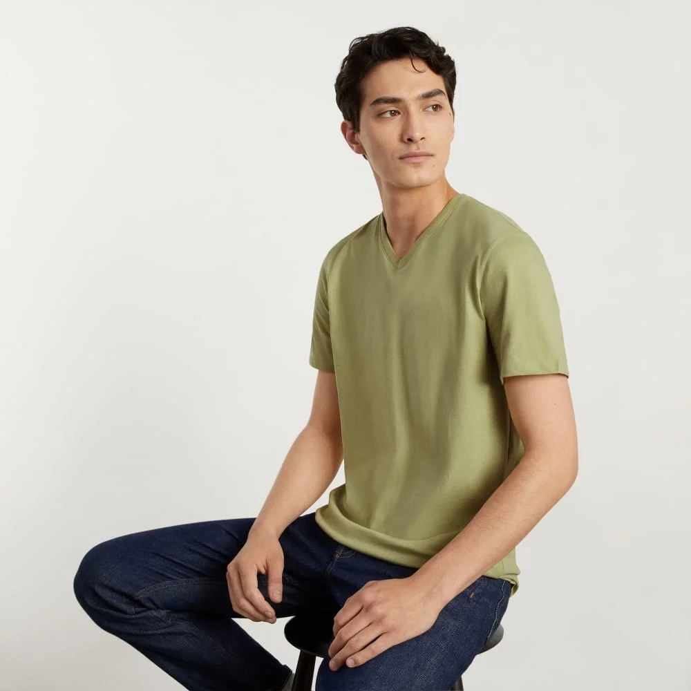 The Organic Cotton V-Neck Tee | Desert Palm (5)