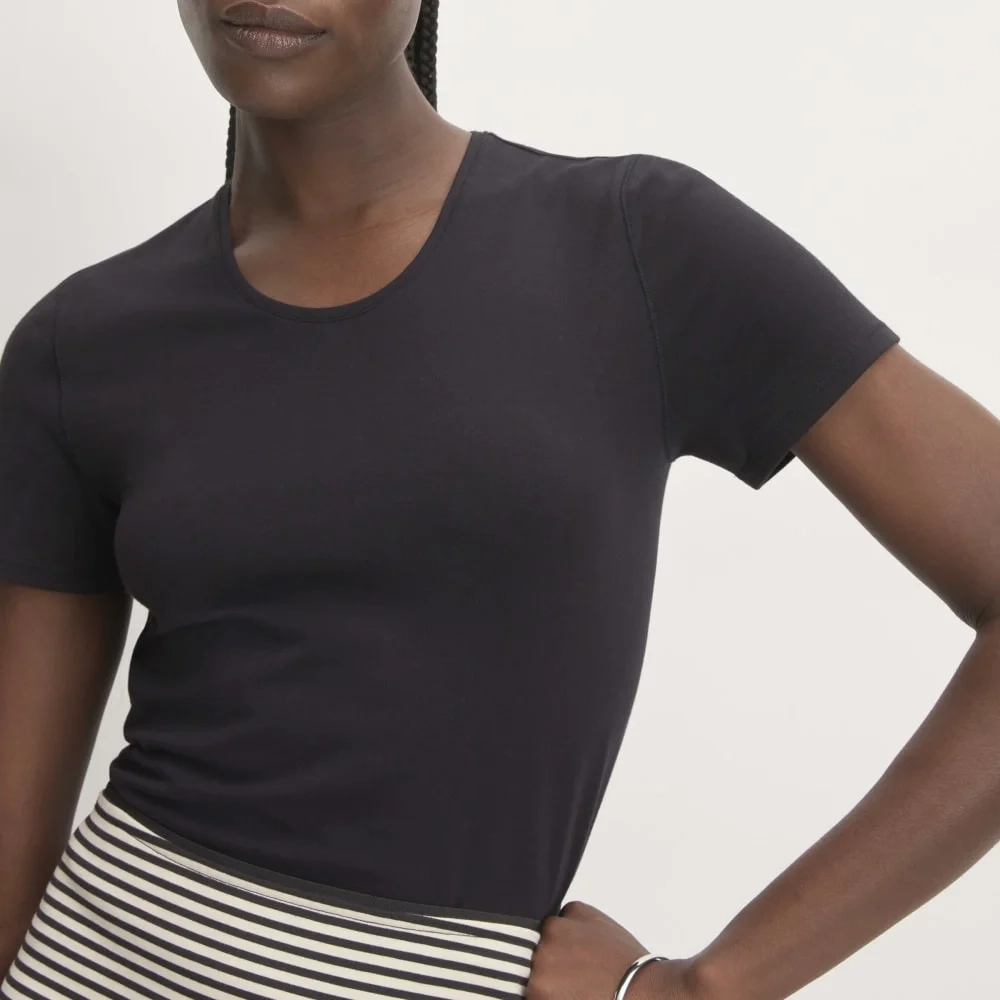 The Supima® Form Crew Neck Tee | Black (3)