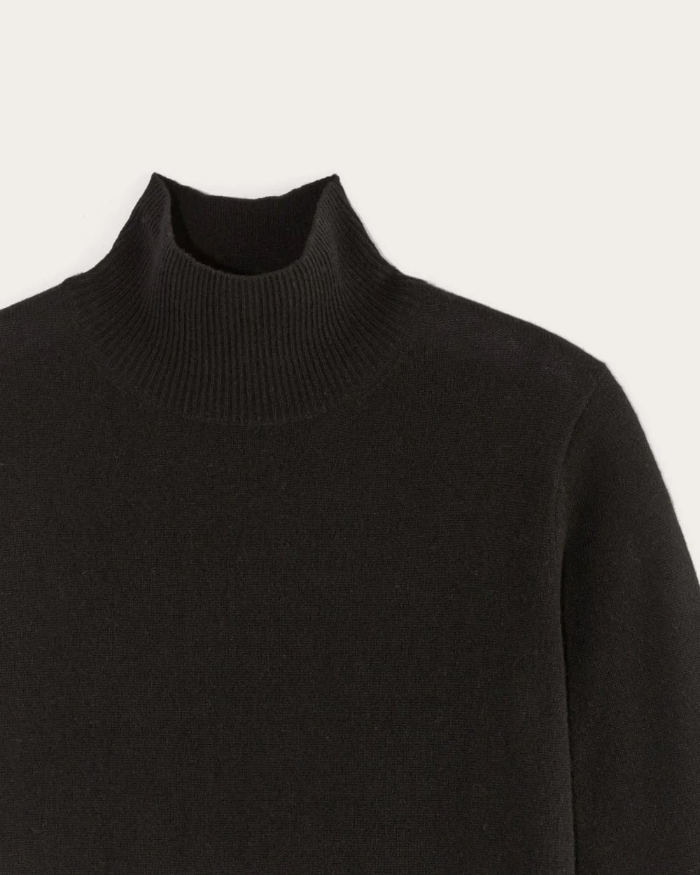The Turtleneck Sweater Dress in Cashmere | Black (2)