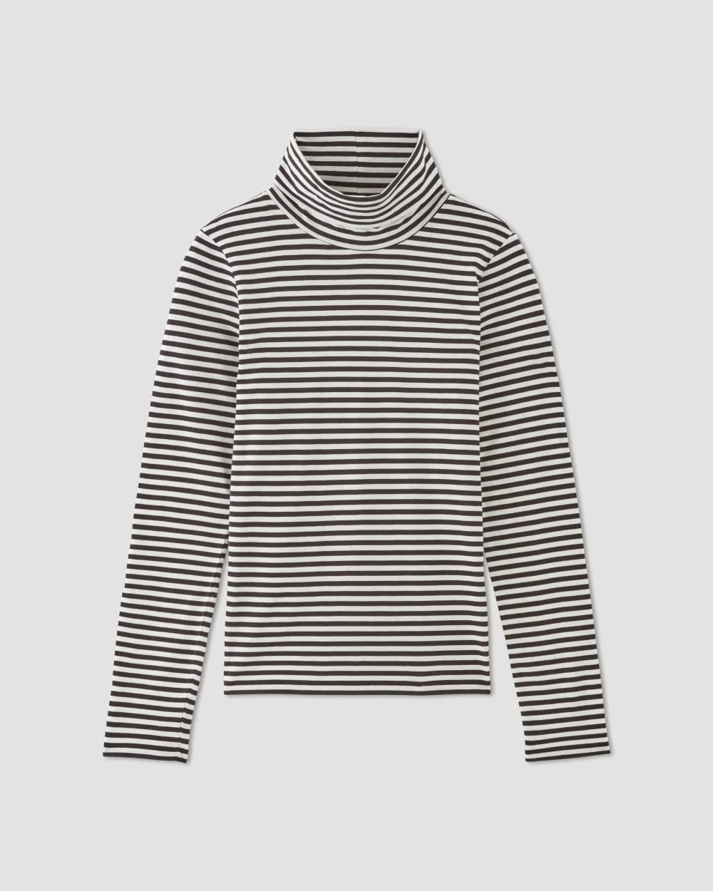 The Organic Cotton Turtleneck | Black / Bone (4)