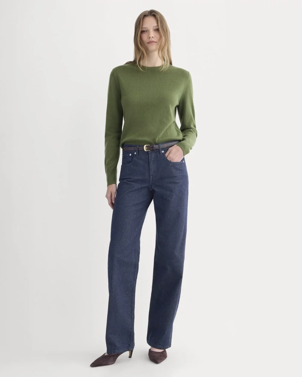 Cashmere Slim Crew Sweater | Forest Green (6)