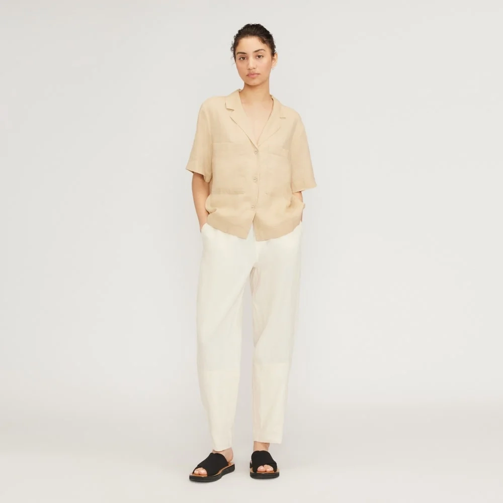 The Linen Workwear Shirt | Warm Khaki (3)