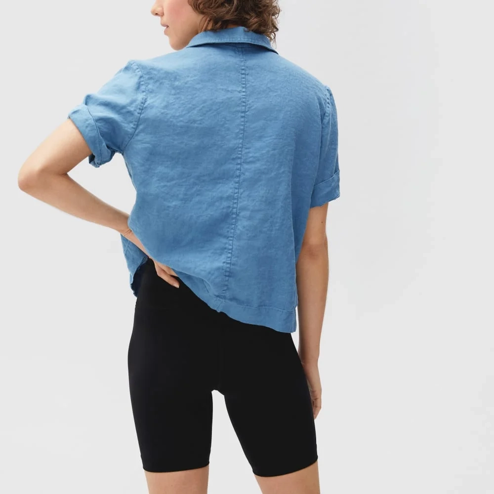 The Linen Workwear Shirt | Aegean (2)