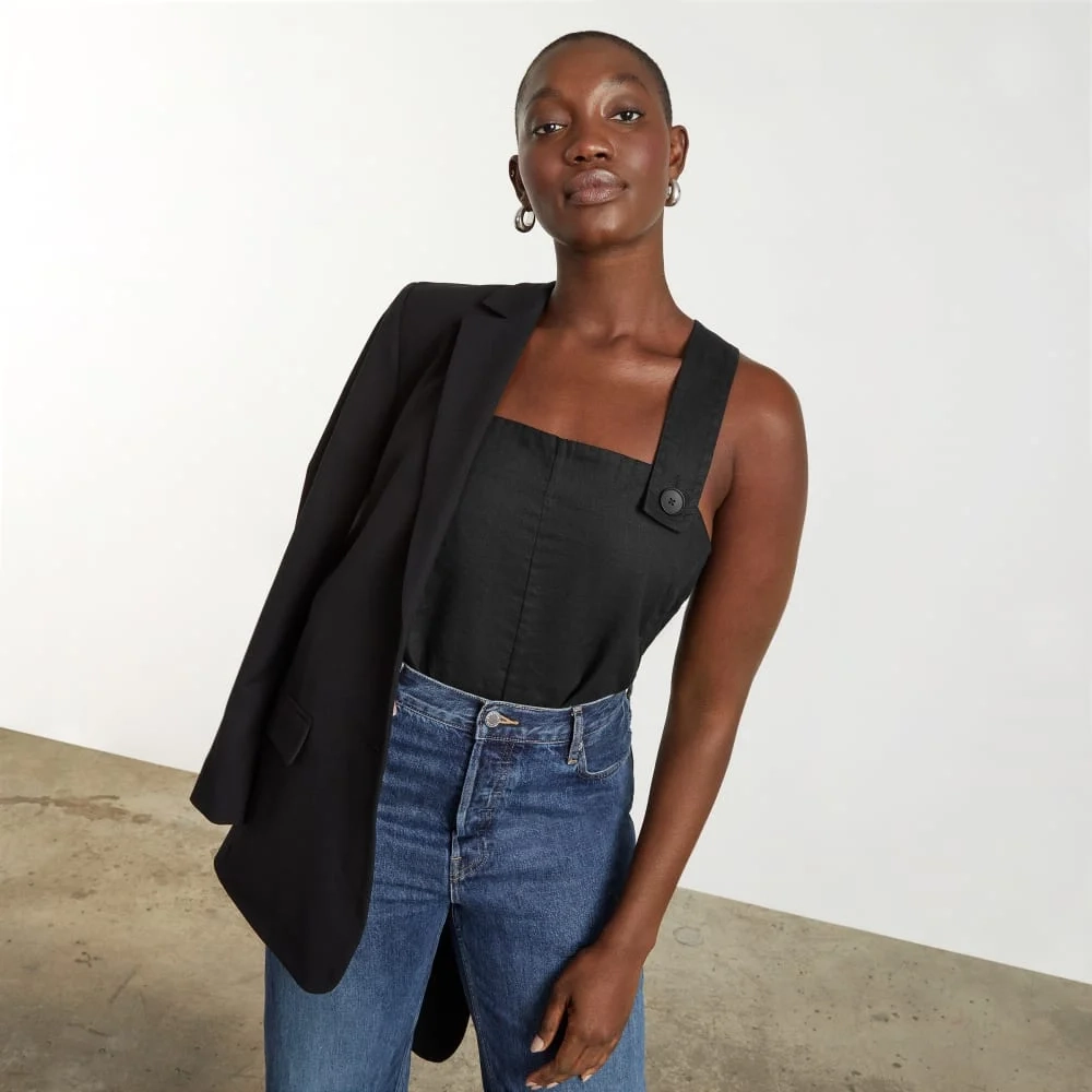 The Apron Linen Tank | Black (4)
