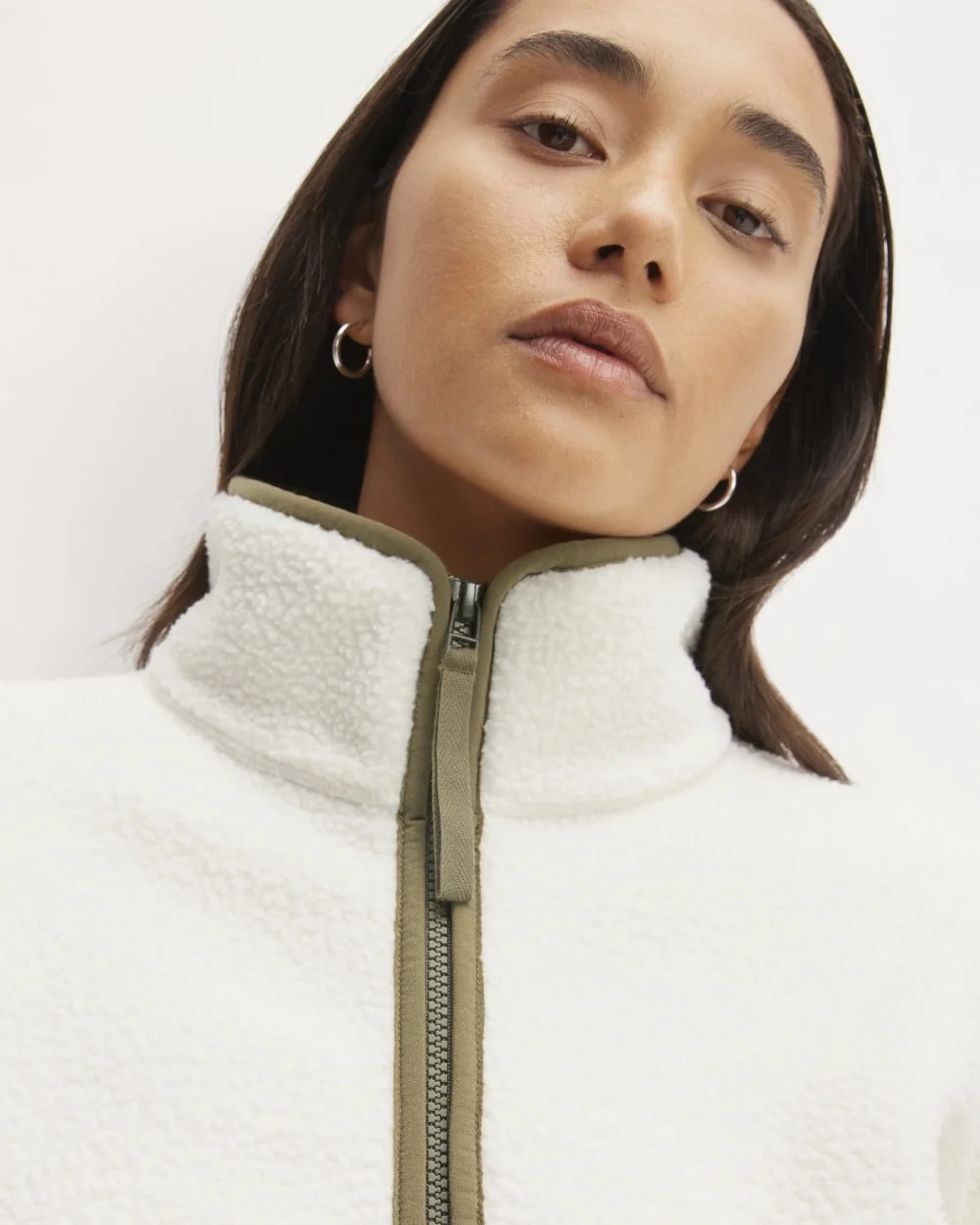 The ReNew Fleece Oversized Half-Zip | Bone (4)