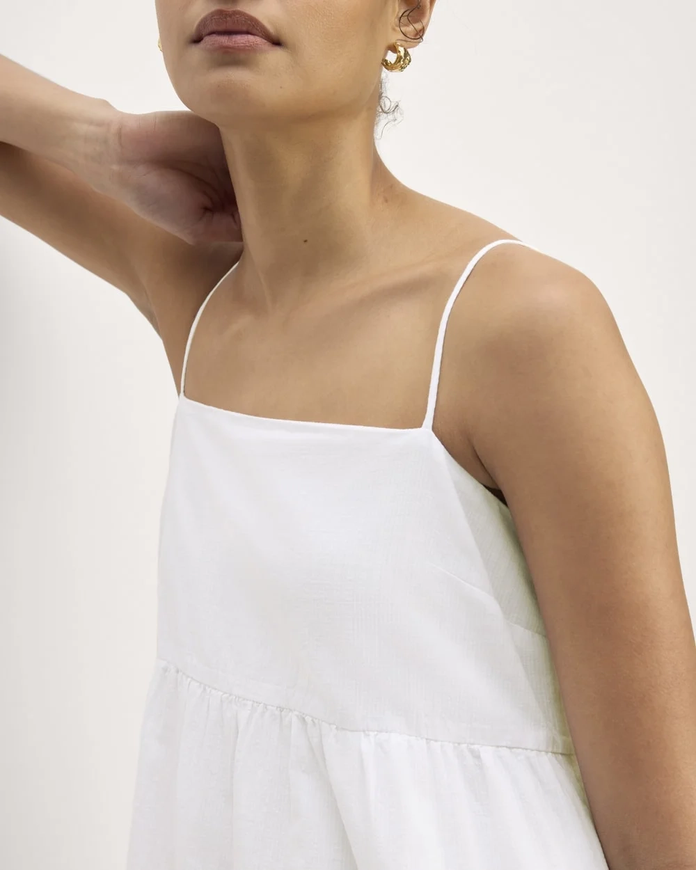 The Gauze Tiered Dress | White (4)