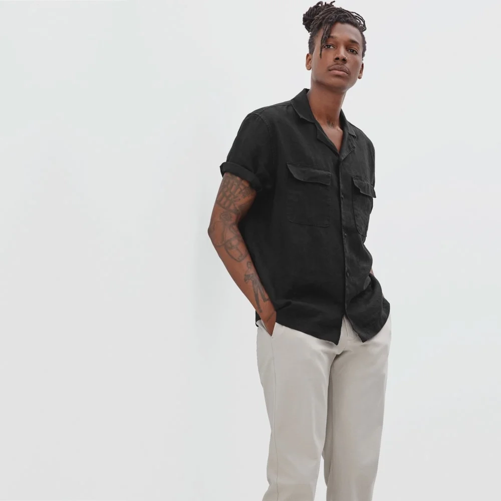 The Resort Shirt in Linen | Black (4)