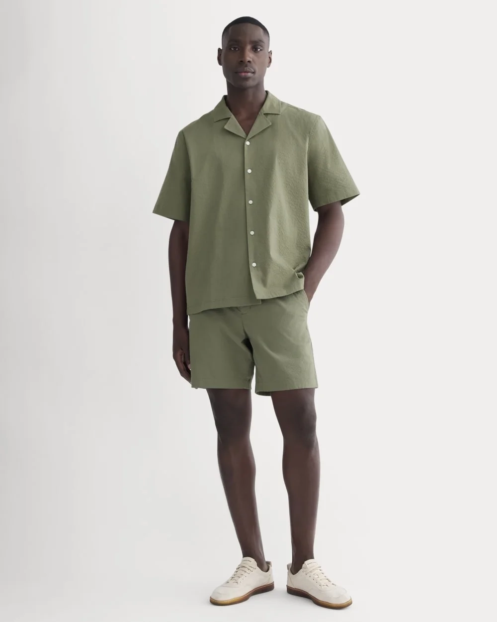 The Seersucker Resort Shirt | Lichen Green (4)