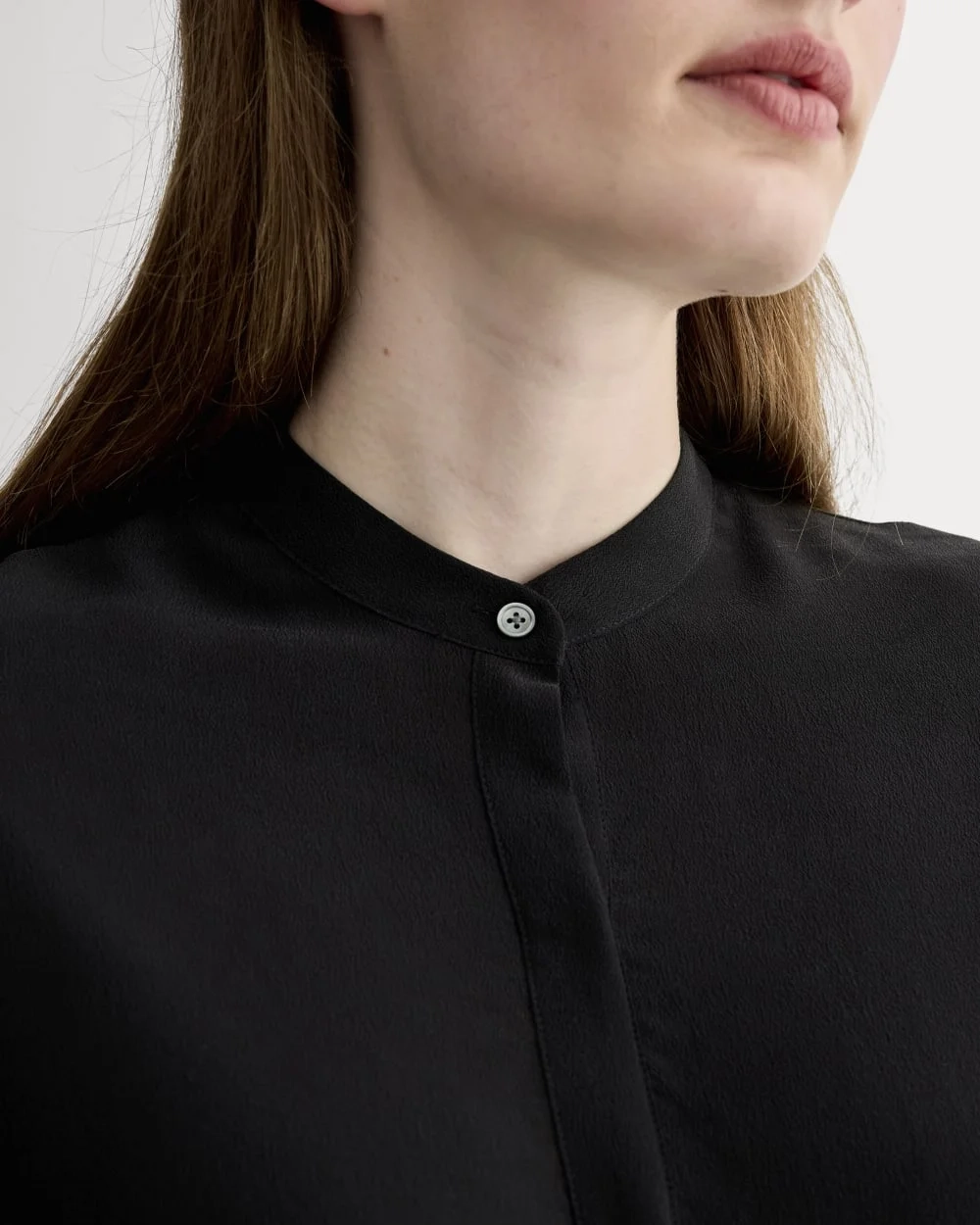 The Popover Top in Washable Silk | Black (2)