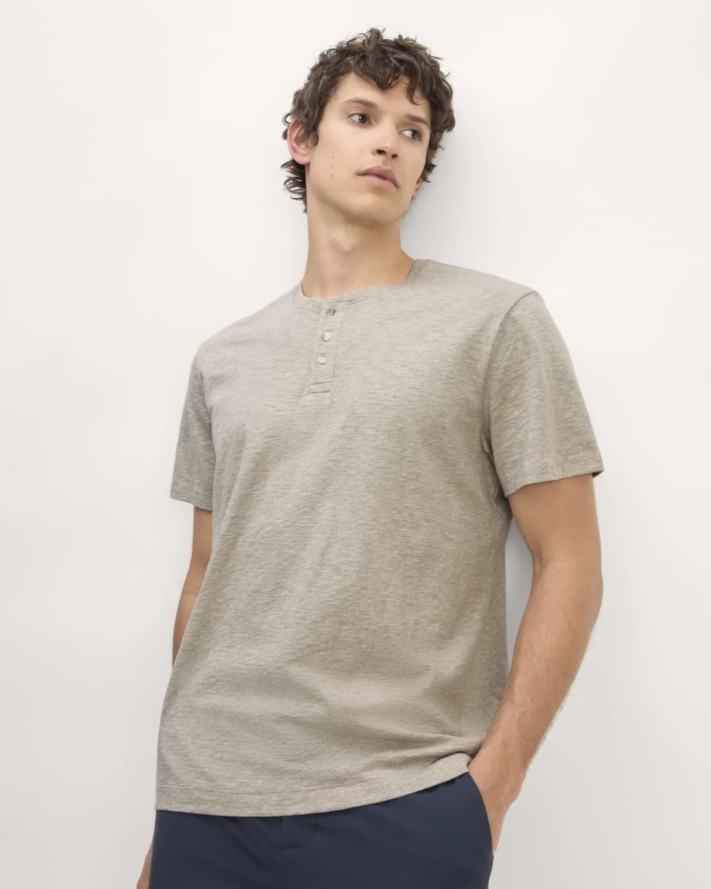 The Cotton Slub Henley | Heather Oatmeal (5)