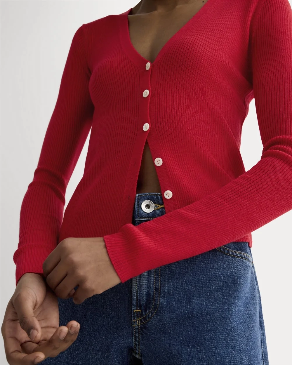 The Cardigan in Ultrasoft Merino | Classic Red (5)