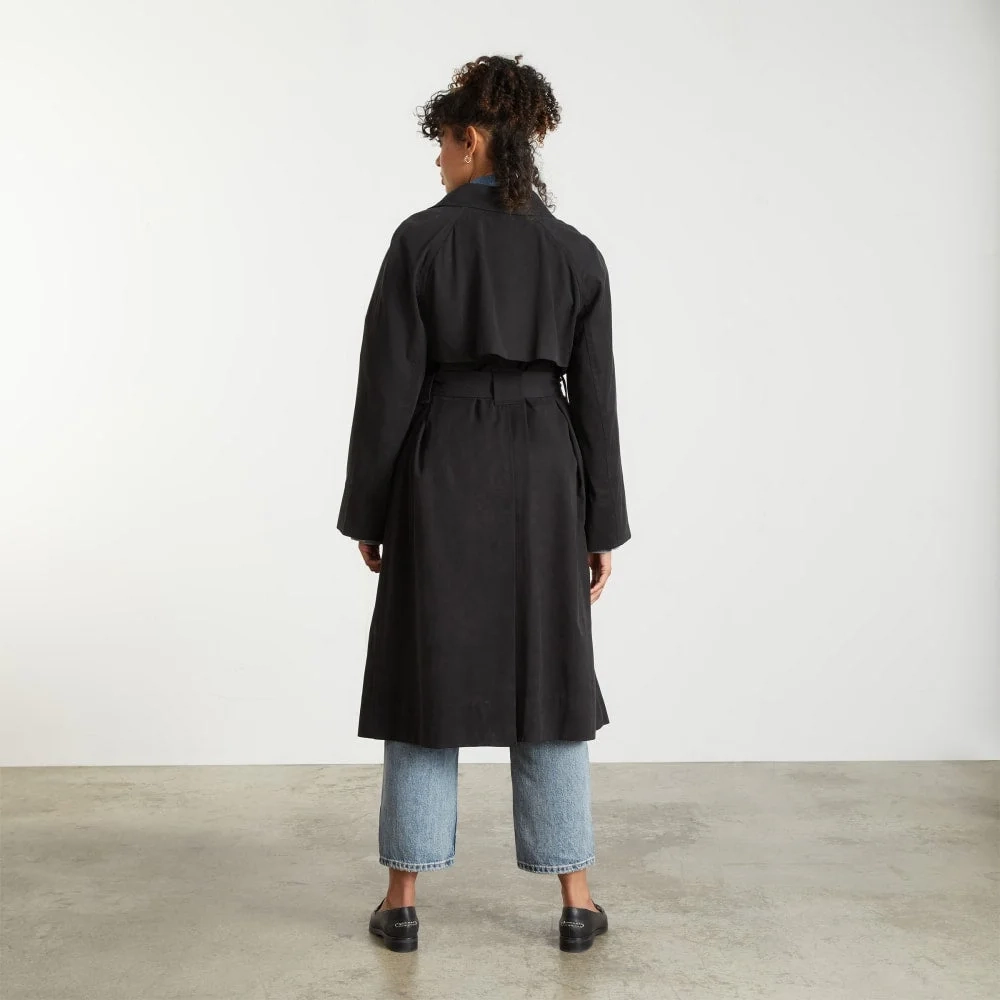 The Gathered Drape Trench | Black (4)