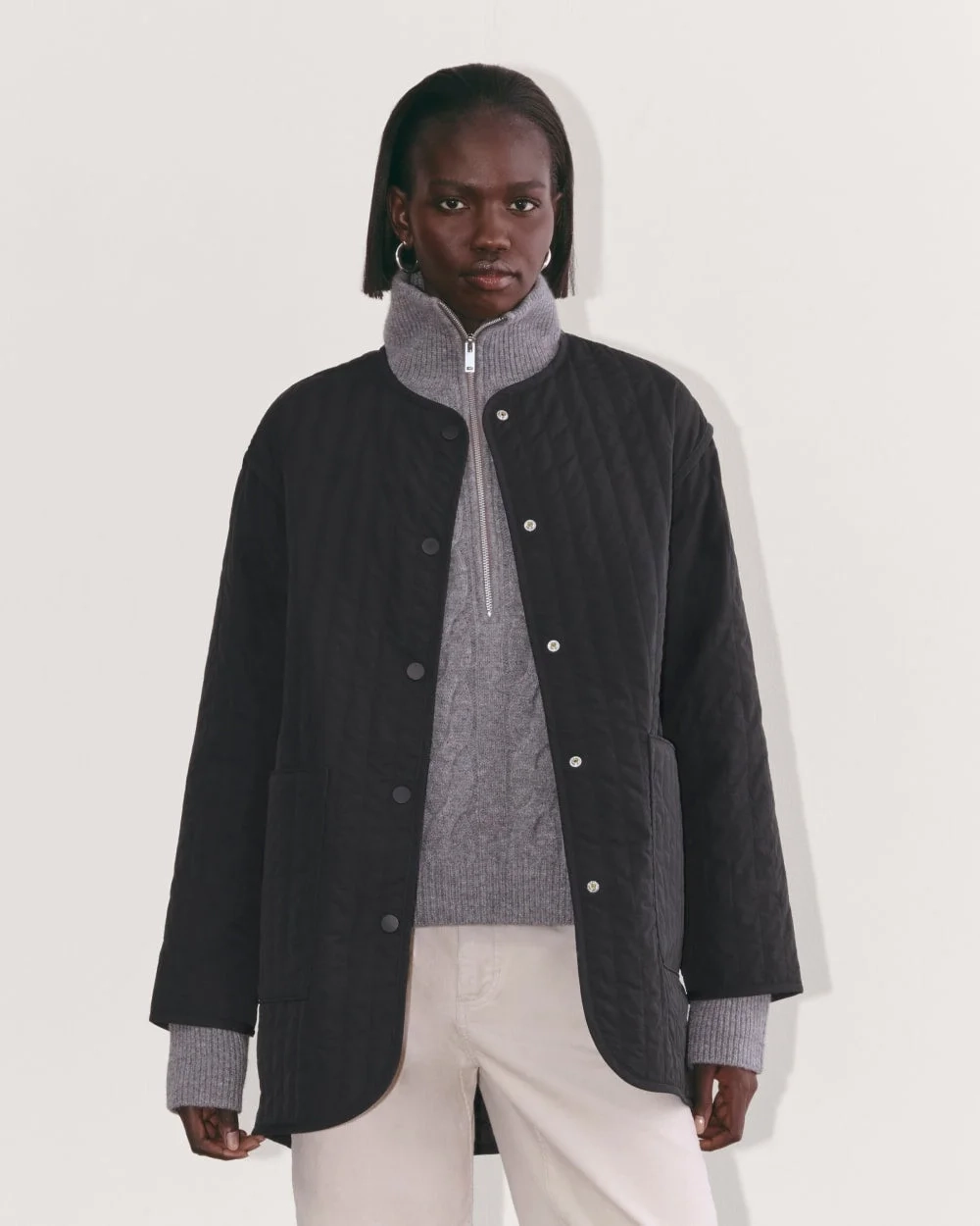 The Midi Quilted Liner | Black