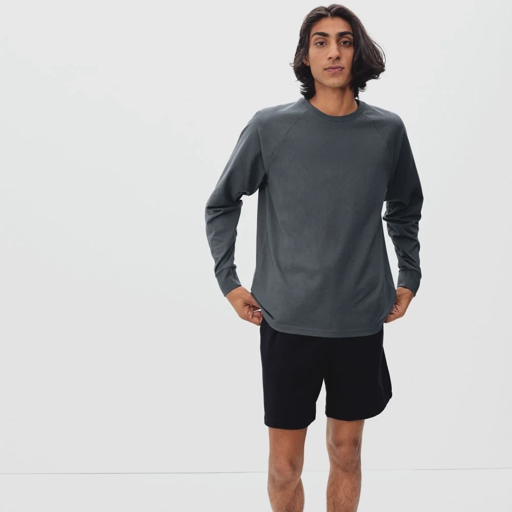 The Premium-Weight Long-Sleeve Crew | Uniform | Slate (2)