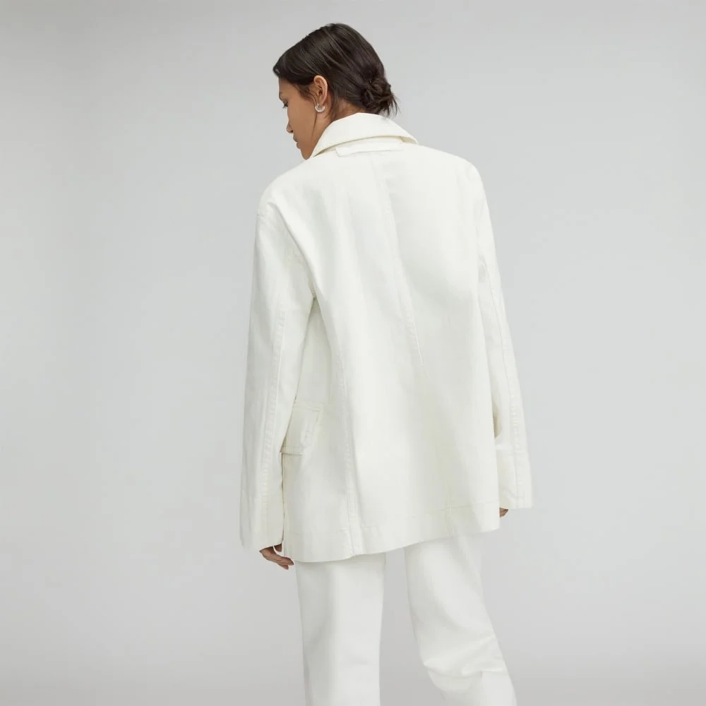The Organic Cotton Herringbone Jacket | Bone (3)