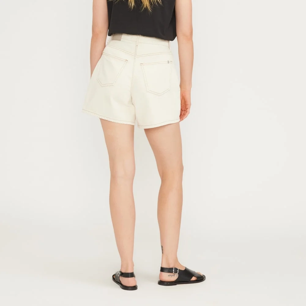 The A-Line Denim Short | Ecru (5)