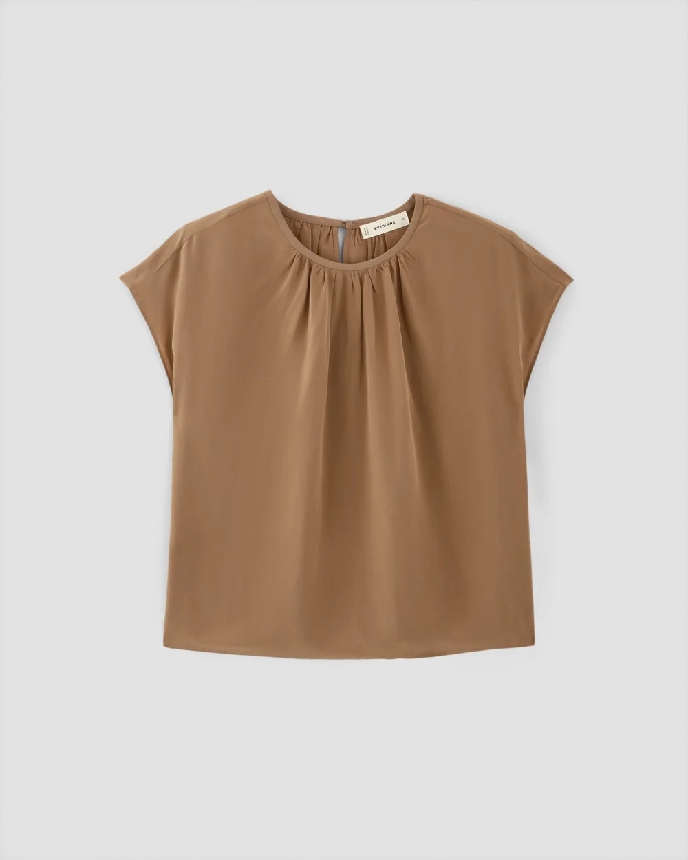 The Gathered Neck Top | Carob Brown (2)