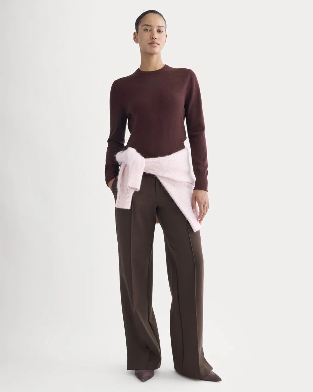 Cashmere Slim Crew Sweater | Wine (3)