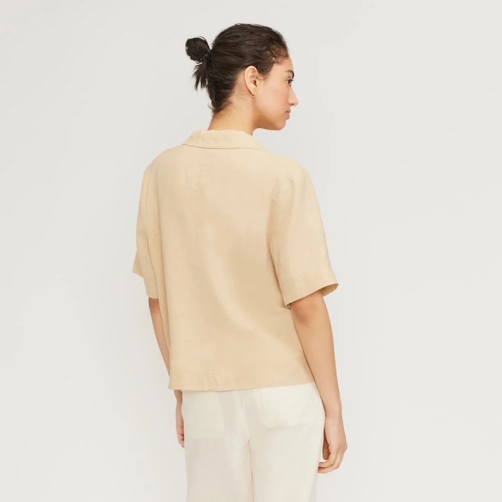 The Linen Workwear Shirt | Warm Khaki (4)