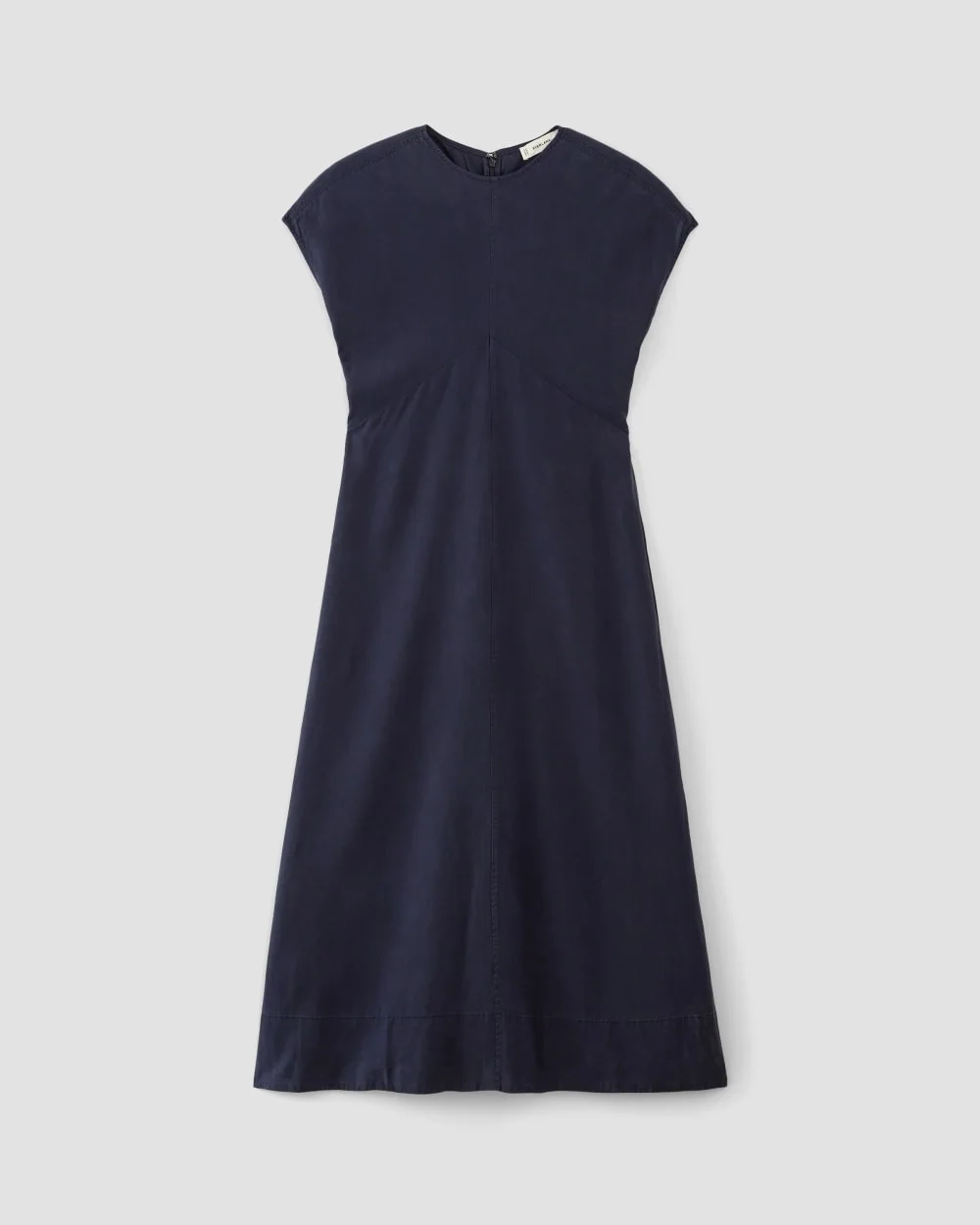 The TENCEL™ Short-Sleeve Midi Dress | Navy (5)