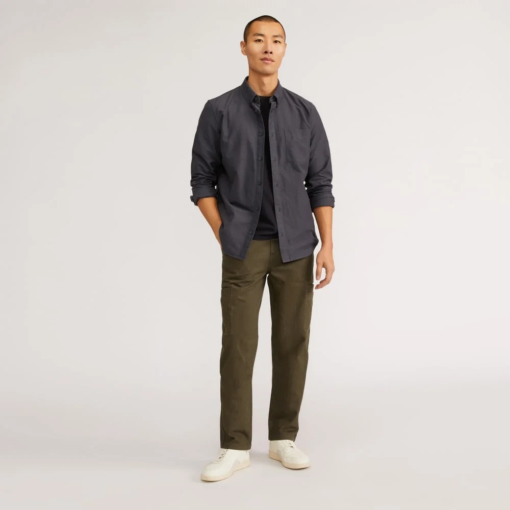 The Organic Cotton Herringbone Refined Cargo | Beech (5)