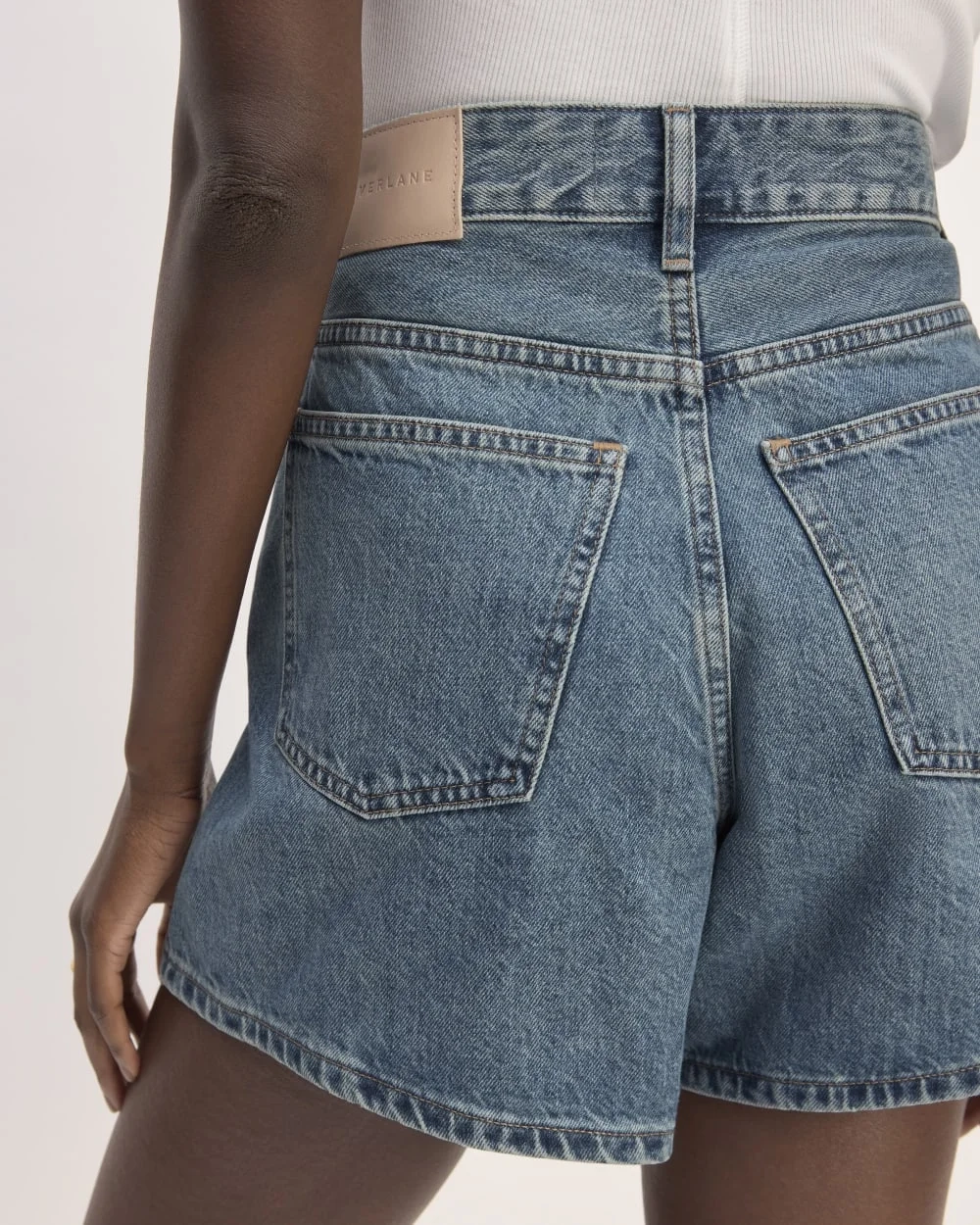 The A-Line Denim Short | Mid Blue (5)