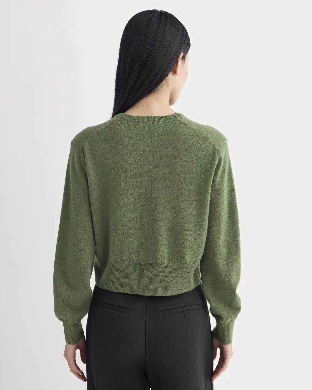Cashmere Cropped Cardigan | Forest Green (3)