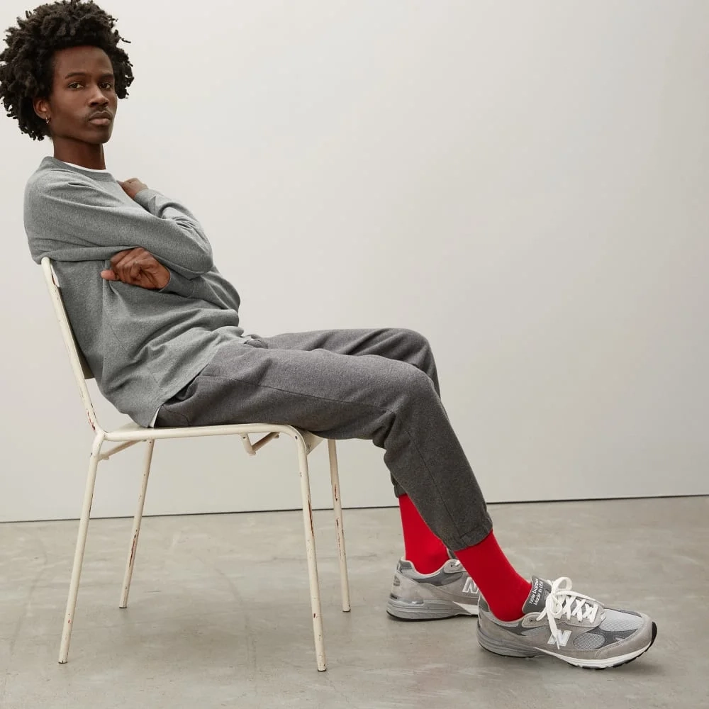 The Premium-Weight Long-Sleeve Crew | Uniform | Mid Heathered Grey (4)