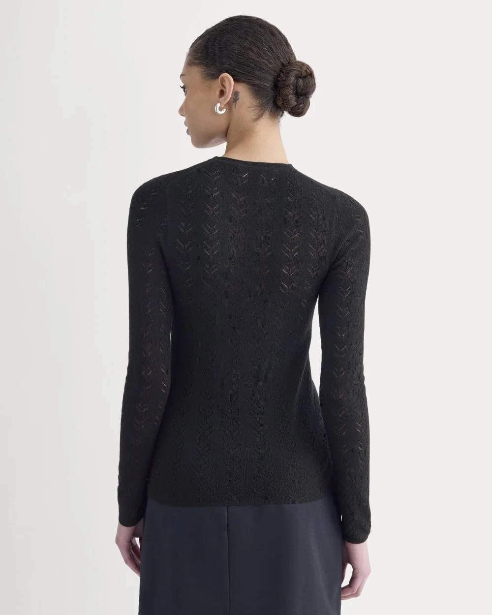 The Pointelle Crew in Ultrasoft Merino | Black (3)