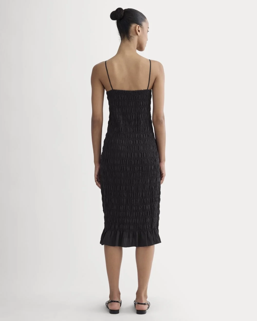 The Smocked Column Dress | Black (3)