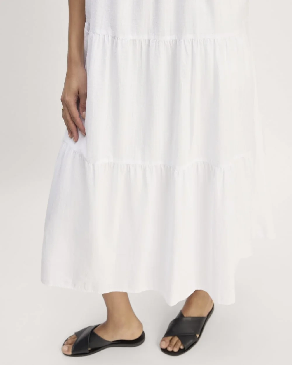 The Gauze Tiered Dress | White (5)