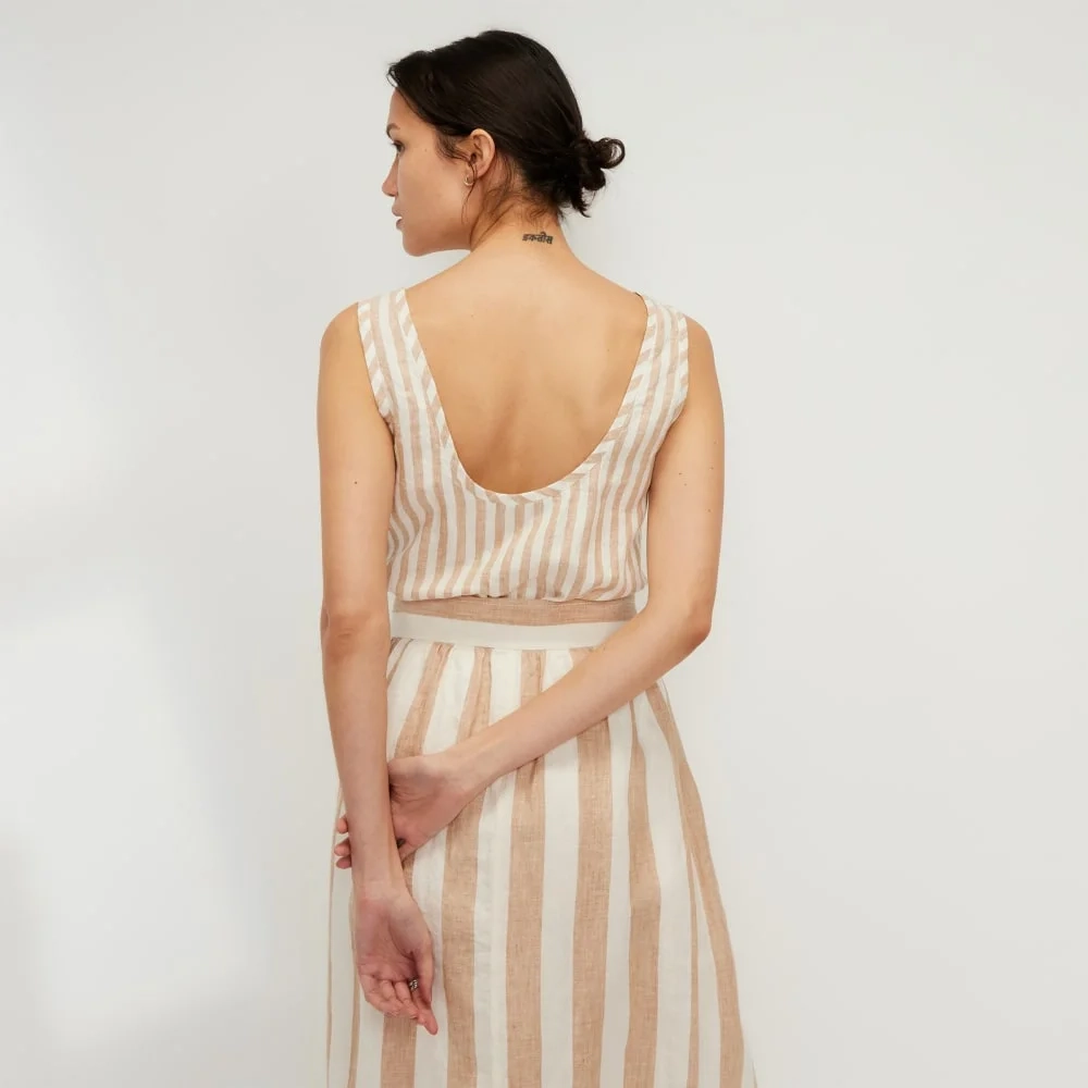 The Scoop Tank in Linen | Bone / Caramel (2)