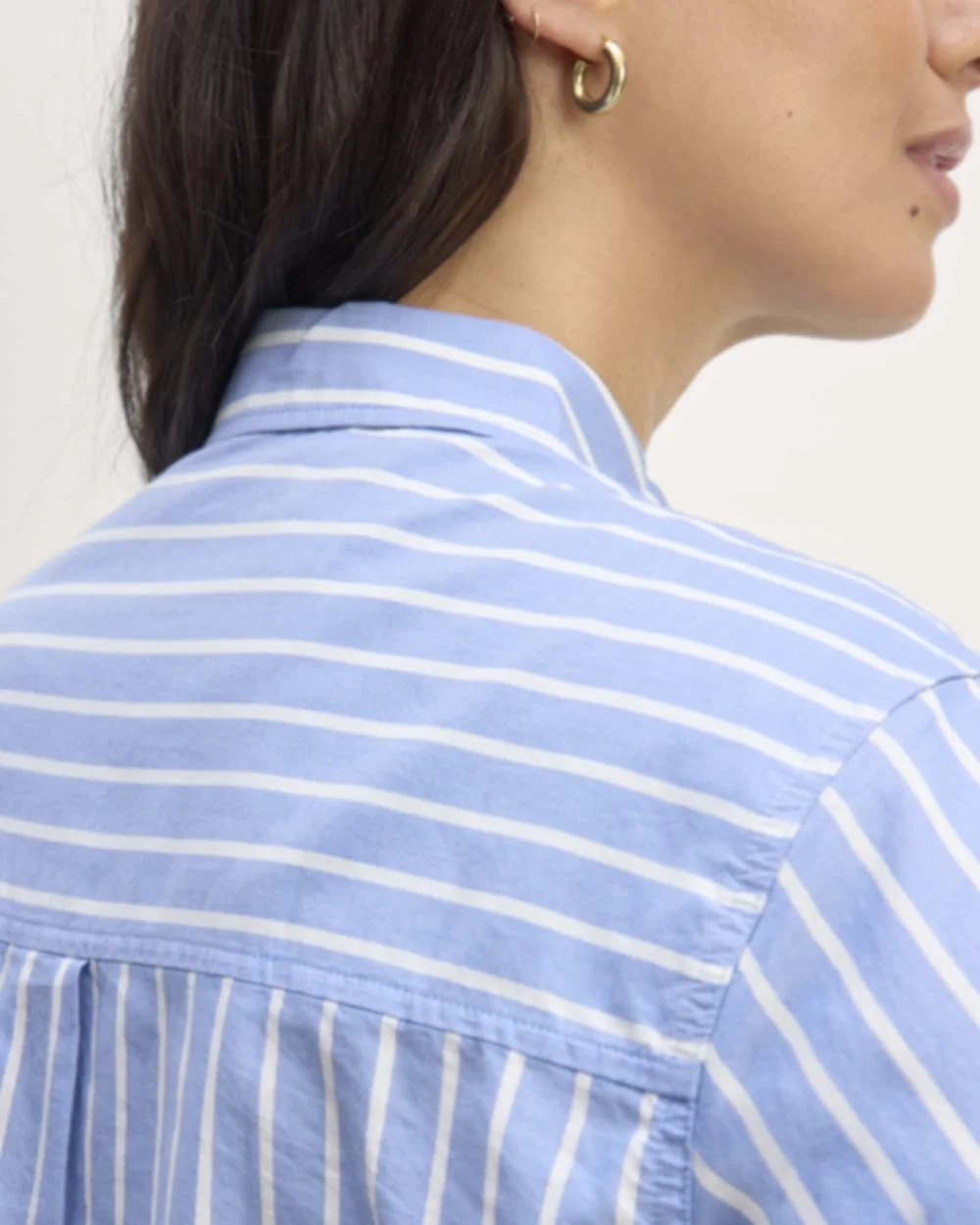 The Way-Short Shirt in Silky Cotton | Mariner Blue / White (4)