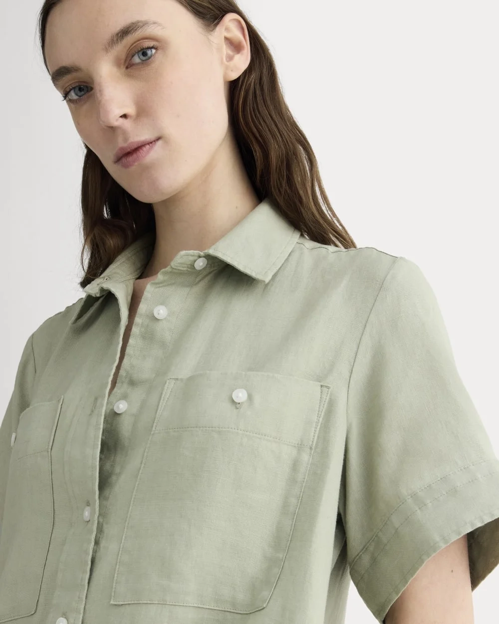 The Daytripper Dress in Linen | Seagrass (3)
