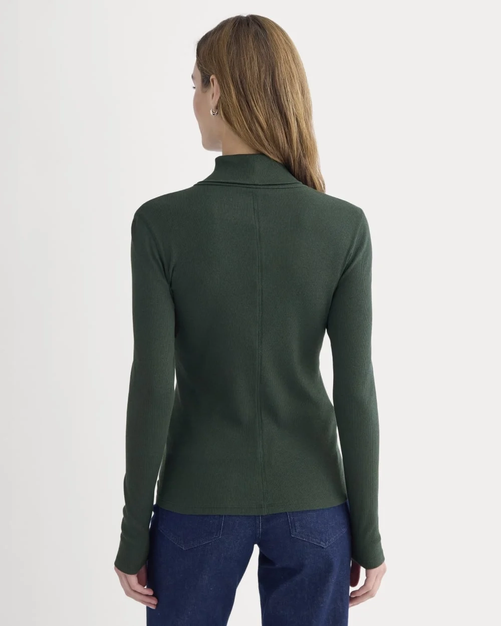 The Luxe Rib Turtleneck | Heathered Dark Sea (4)
