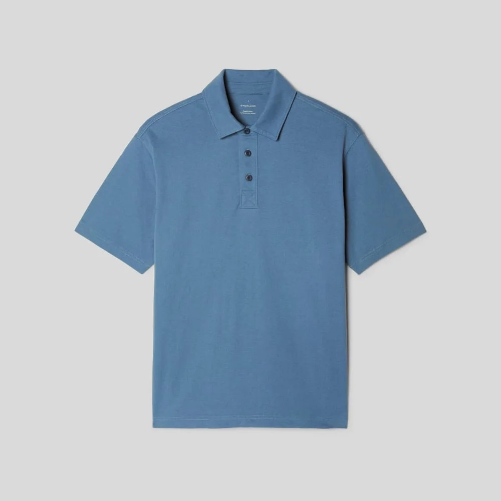 The Premium Weight Relaxed Polo | Bluefin (2)